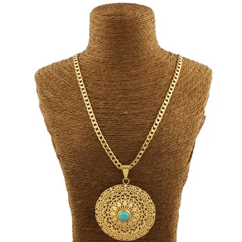 Najnovšie Turecko Modrý Kameň Prívesky, Zlatá Farba Prívesok & Šperky, Náhrdelníky List Prívesky Arabské Ženy, Dievčatá Dary