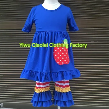 Najnovší štýl Späť škola dievča šaty bavlna tlač textílie dieťa boutique šaty