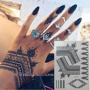 Najobľúbenejšie Black Henna Tetovanie, Dočasné Inšpiroval Tele Tetovanie Nálepky