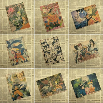 Naruto Vintage Retro anime plagát anime Plagáty Uzumaki Plagát Kus Bar, Kaviareň Domova Nálepka na Stenu