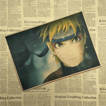 Naruto Vintage Retro anime plagát anime Plagáty Uzumaki Plagát Kus Bar, Kaviareň Domova Nálepka na Stenu