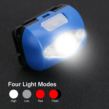 Nastaviteľné Červená / Biela 4 Režim 3 LED Svetlomet Svetlometu Vedúci Svetlo Lampy linterna čelnej Pochodeň Na Bicykli, Vonkajší Beh