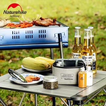 Naturehike 6pcs Outdoor Camping Stolový Kontajner Skladovanie Korenia Fľaše, Plechovky S taškou Pre Prenosný GRIL Piknik