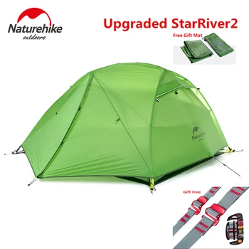NatureHike Factory predávať Starriver2 inovované ultraľahkým 20 d Silikónové Nepremokavé Tkaniny Double-Layer 2 Osoby Outdoor Camping Stan