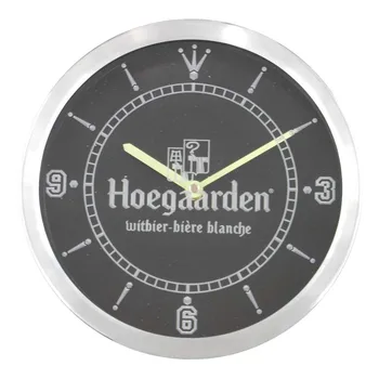 Nc0122 Hoegaarden Belgicko Pivo Bar Neónový nápis LED Nástenné Hodiny
