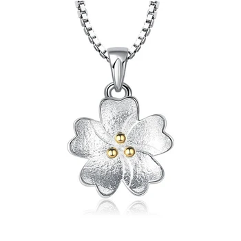 NEHZY Nové módne jednoduché samičích kvetov strieborný náhrdelník s príveskom, záhrada sladké malé čerstvé cherry prívesok šperky, darčeky