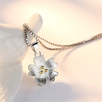 NEHZY Nové módne jednoduché samičích kvetov strieborný náhrdelník s príveskom, záhrada sladké malé čerstvé cherry prívesok šperky, darčeky