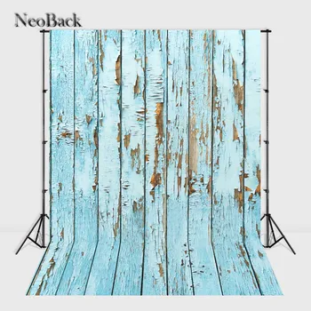 NeoBack 3x5ft Vinyl Handričkou tlač Modrá zvetrané poschodí foto pozadia pre photo studio portrét prostredí P1044