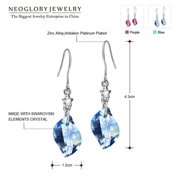 Neoglory Šperky MAED SO SWAROVSKI ELEMENTS Crystal Kúzlo Drop Náušnice Pre Ženy 2018 Nové Módne Značky