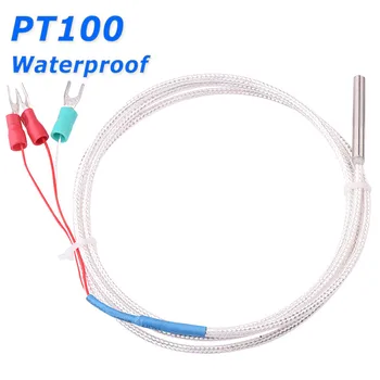 Nepremokavé 3 Drôtu PTFE Kábel PT100 RTD Odpor Teploty Detektor teplotný Snímač Sonda pre Vodu, Olej, Regulátor Teploty