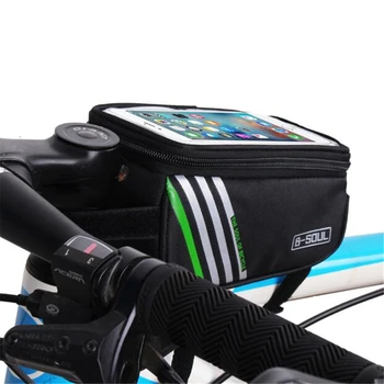 Nepremokavé Dotykový Displej Cyklistické Tašky, Cyklistické MTB Horský Bicykel Rám Predné Trubice Skladovanie Vrecko pre 5.0 inch Mobilný Telefón 4 Farby