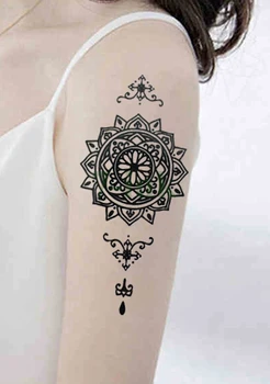 Nepremokavé Dočasné Tetovanie mandala Klasická totem tetovanie pre dievča človeka Vody Prenos falošné tetovanie flash tattoo10.5*6 cm