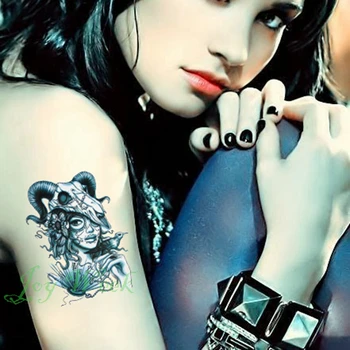 Nepremokavé Dočasné Tetovanie Nálepky koza portréty enchantress čarodejnice tatto nálepky flash tetovanie falošné tetovanie pre dievča ženy