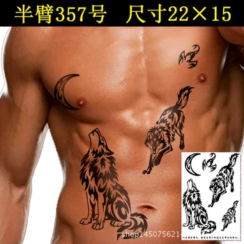Nepremokavé Dočasné Tetovanie Nálepky Polmesiaca vlk Scorpion totem tatto Prenos Flash tatto Falošné Tetovanie pre muža, ženu