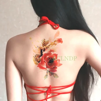 Nepremokavé Dočasné Tetovanie Nálepky sexy milosti kvet na stehne späť tatto nálepky flash tetovanie falošné tetovanie pre ženy