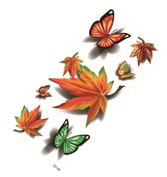 Nepremokavé Tetovanie Nálepky 3D Tetovanie 1Pcs 3D Butterfly Ovocie Tetovanie Kvet Falošné Dočasné Fantasy Nálepky Na Tele
