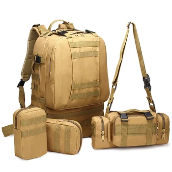 Nepremokavé Športové Tašky 50L Zmes Multifunkčné Vojenské Taktické Batoh Molle Kamufláž Camping, Horolezectvo Tašky