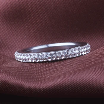 Nerezová Stee Šperky 3 mm Šírka CZ Kryštálmi Zásnubné Prstene