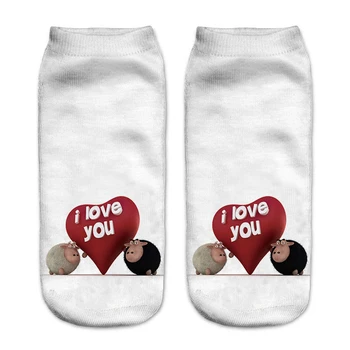 New HORÚCE 3D Tlač Ženy Ponožky Značky Ponožka Módne Unisex Vianočné Ponožky Mačka Meias Žena Smiešne Nízke Členok Femme Ponožka Predaj