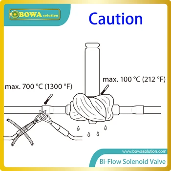 NIE (normal open) elektromagnetický ventil s KV 1m3/h je nainštalovaný hot fluorid odmrazovanie potrubia nízka teplota v mrazničke jednotky