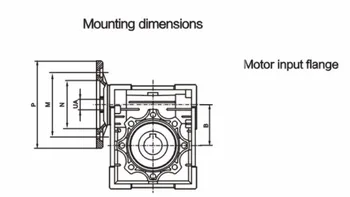 NMRV050 10:1 Červ Prevodovky 25 mm Výstupný Hriadeľ pre 3 Fázové 380v, alebo Jedno - /2 Fázy 220v 4 Pól 2400RPM 550w Asynchrónneho Motora