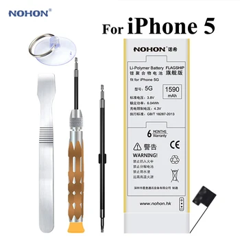 NOHON Náhradné Batérie pre Apple iPhone 5 5G iPhone5 Vysoké Reálne možnosti 3.8 V 1590mAh Li-polymer Lithium Batérie S Nástrojmi