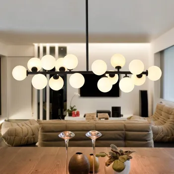 Nordic moderný minimalistický bean sklenenú guľu G4 luster lampa DIY domáce deco obývacia izba zlaté železa bar luster svietidlo