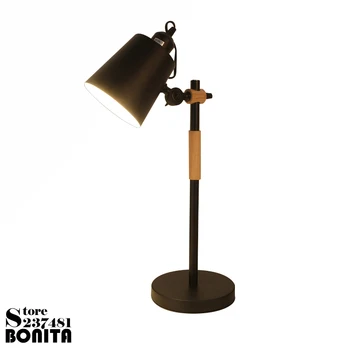 Nordic nočný stolík svietidlá pre spálne LED oko chrániť študentov koľaji lampa stolná lampa Rotujúce Dreva, Železa tabuľka svetlo