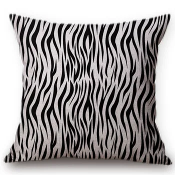 Nordic Zebra Leopard Textúra Bavlnená posteľná Bielizeň Gauč Hodiť Vankúš Geometrické Žltá Červená Vlna Vankúš Prípade 45x45cm