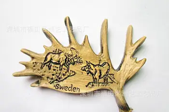 Nordic Švédsko Elk Parohy Cestovné chladnička nálepky