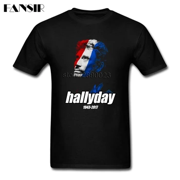 Normálne Tričko Mužov Krátky Rukáv Bavlna Vlastné Johnny Hallyday francúzsky Elvis Presley Rodiny v Lete Tees Muži T-shirts