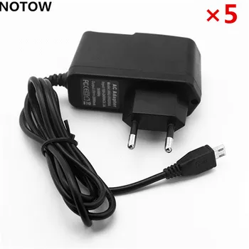 NOTOW (5 ks/lot) EÚ Plug 5V 2A Micro USB Wall Nabíjací Adaptér Napájací Kábel Pre Android smartfóny, Tablet PC