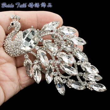 Nouveau Fashion Party Šperky Páva Brošňa Vintage Crystal Drahokamu Šperky Zvieratá 6543