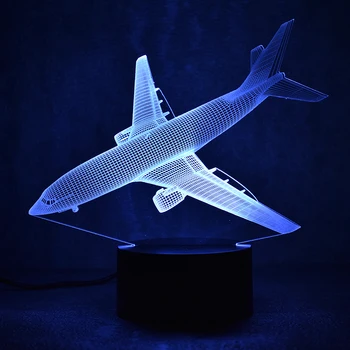 Novinka 3D Led Visual Farebné Svetelné Zariadenie USB Stolové Lampy, Nočné Spanie Nočného Stíhacieho Lietadla na Čítanie Tvorivé Deti Darček