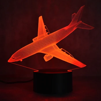 Novinka 3D Led Visual Farebné Svetelné Zariadenie USB Stolové Lampy, Nočné Spanie Nočného Stíhacieho Lietadla na Čítanie Tvorivé Deti Darček