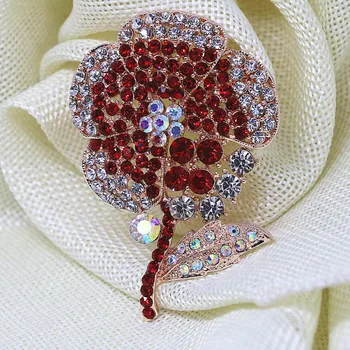 Novo rose gold-farba slnečnice drahokamu brošne vysokej kvality crystal dievčatá oblečenie jedinečné kolíky šperky V