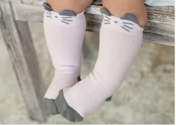 Novorodenca Batoľa kolená vysoké ponožky Baby Boy bebe Dievča fox Ponožky bavlna Roztomilý Kreslený Zvierat Mačka leg warmers Pre novorodencov infantilné