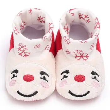Novorodenca Chrsitmas Teplé Zimné Topánky Prvý Chodci Dieťa Batoľa Dievča, Chlapec Vianoce, Santa Snow Topánky
