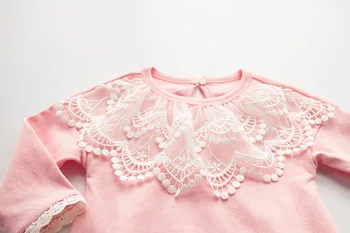 Nová Detská Bavlna Čipky Dlho Puzdre Romper Stúpania Oblečenie Pre Novorodencov Dievčatá Sladké Telo Oblečenie