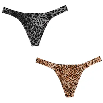 Nová Kolekcia Módnych Leopard Bikini Sexy pánske Tangá A G-Strings Vyčnievajúce Puzdro Mužské Tangá Bielizeň Mužov Spodky Tanga