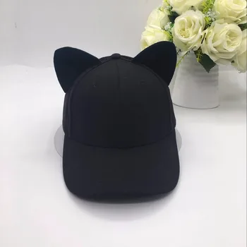 Nová mačka uši šiltovku vyrobené z čistej bavlny jazdecké spp spp topi žena roztomilé klobúk