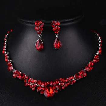Nová nevesta šperky, luxusné červené cheongsam svadobných doplnkov afriky korálky šperky set maxi náušnice, náhrdelník