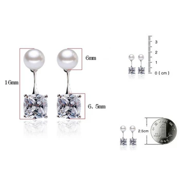 Nová Pani móda strieborné šperky šumivé crystal visiace náušnice imitácia pearl náušnice sladký temperament bohyne 6 MM