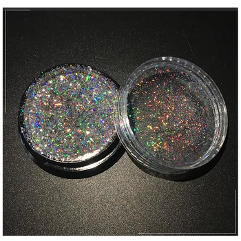 Nové 0.2 g/Box Kvality Farebné Holografické Laser Rainbow Lesk Prášok Manikúra Ideálny Chrome Prachu Nail Art Decoration Pigment