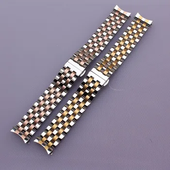 Nové 16 mm 18 mm 20 mm 22 mm 24 mm módne watchband popruhy náramok zmiešané farby hodinky accesserios Zlato, Striebro Rosegold zakrivené konce