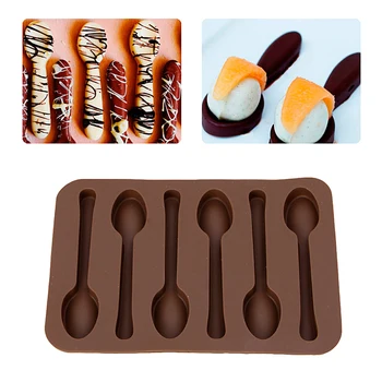 Nové 1pcs Lyžičku Čokolády Silikónové Formy na Pečenie Formy Biscuit Jelly Candy Formy na Pečenie kuchynský Riad