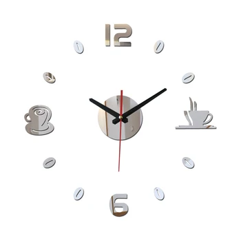 Nové 2016 predaj časovo obmedzené reálne quartz hodiny nástenné kávy diy módne moderné zátišia veľké dekoratívne horloge digitálne hodiny