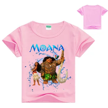 Nové 2017 Chlapca T shirt Populárne Moana Bavlna-Krátke rukávy Tlač T-shirt Deti Chlapci Dievčatá Cartoon Oblečenie DS19