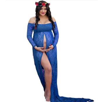 Nové 2018 Plus Veľkosť 3XL Materstva, tehotenstva oblečenie efektné fotografie rekvizity Tehotenstva fotenie Ženy Materskej Čipky Šaty