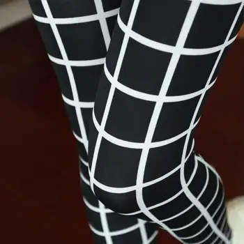 Nové 2018 Ženy nohavice Nohavice Pre Dámy Nový Štýl Čierne a Biele Kockované Legíny Houndstooth Bežné Legíny